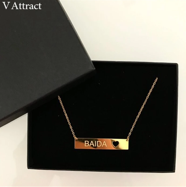 CLASSIC CUSTOM NAMEPLATE HEART CHOKER